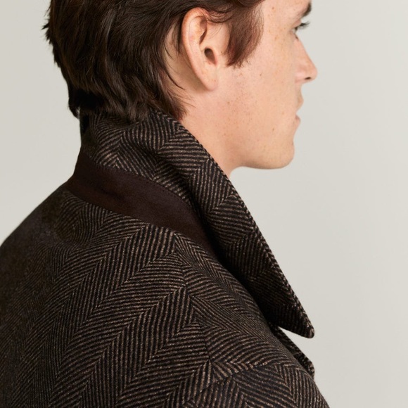 SOLD! Mango Man - Herringbone Tailored Coat - Picture 6 of 11